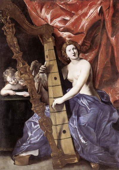 Venus Playing the Harp (Music) by Giovanni Lanfranco